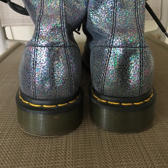 DR MARTENS PASCAL SPARKLE IRIDESCENT CRACKLE BOOTS - Picture 7 of 10